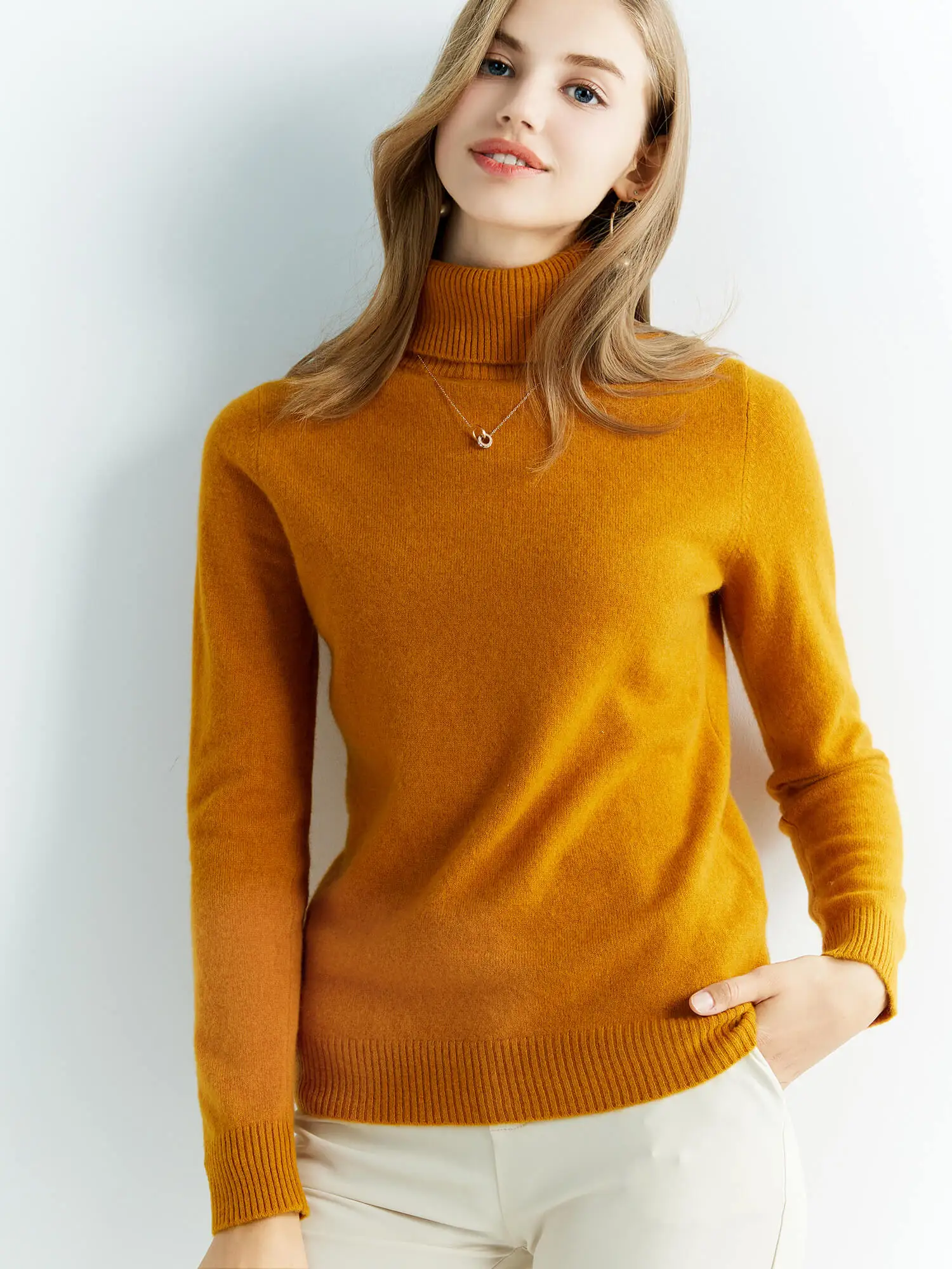 Knitted Sweaters Cashmere Sweater Women's 100% Merino Wool Turtleneck Fashion Pullover Winter Autumn Jumpers Top Female Clothing