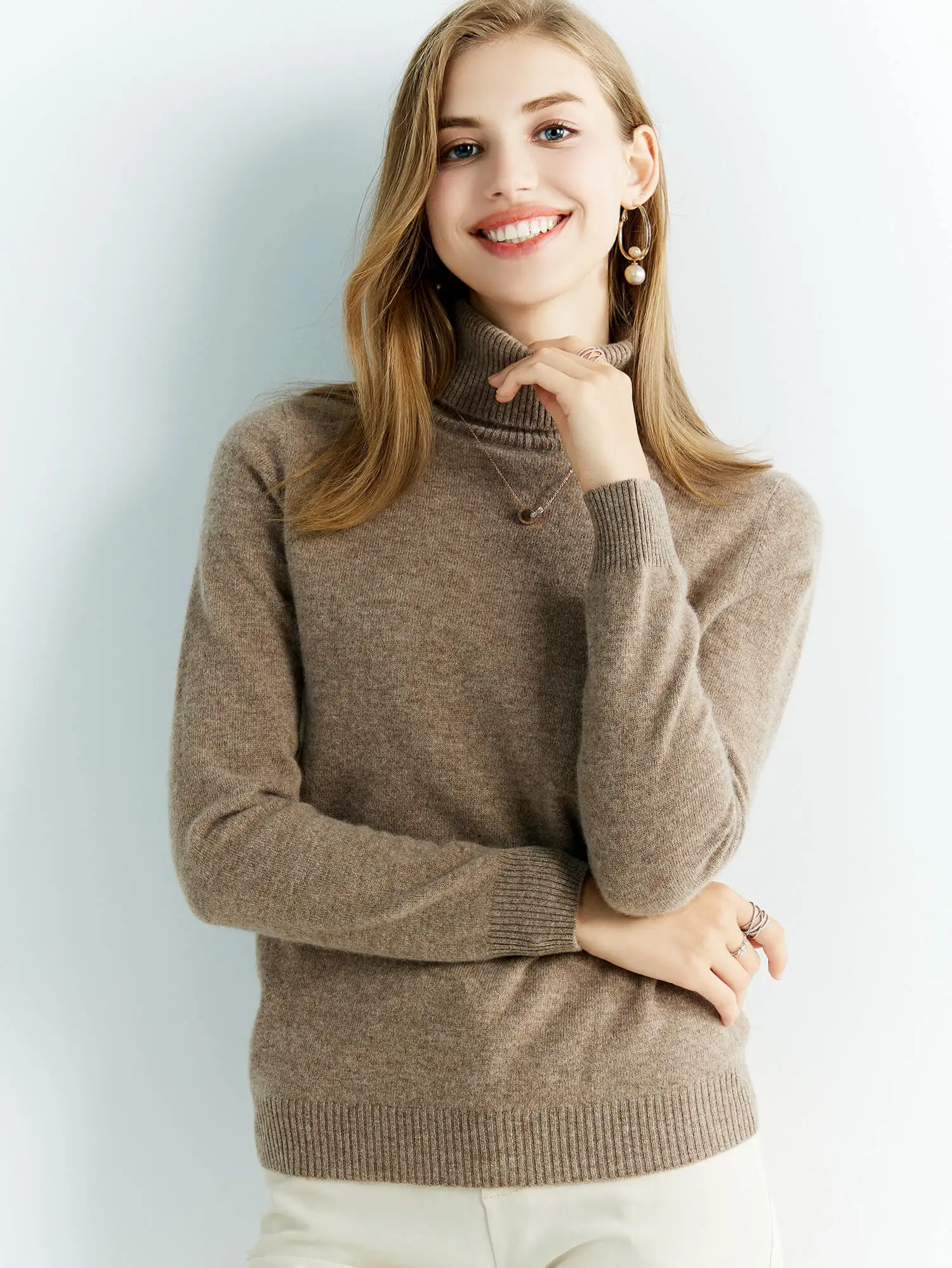 Knitted Sweaters Cashmere Sweater Women's 100% Merino Wool Turtleneck Fashion Pullover Winter Autumn Jumpers Top Female Clothing