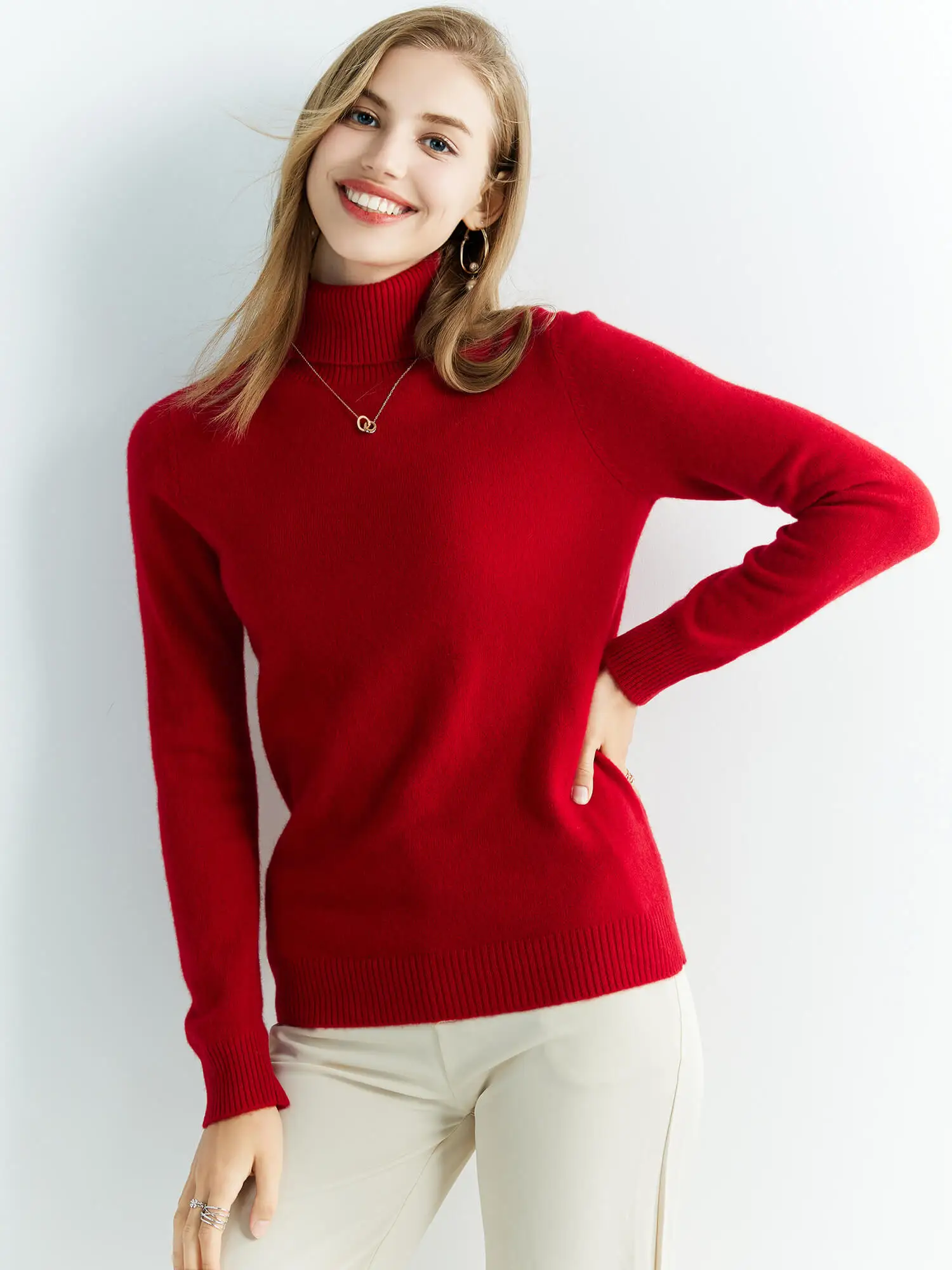 Knitted Sweaters Cashmere Sweater Women's 100% Merino Wool Turtleneck Fashion Pullover Winter Autumn Jumpers Top Female Clothing