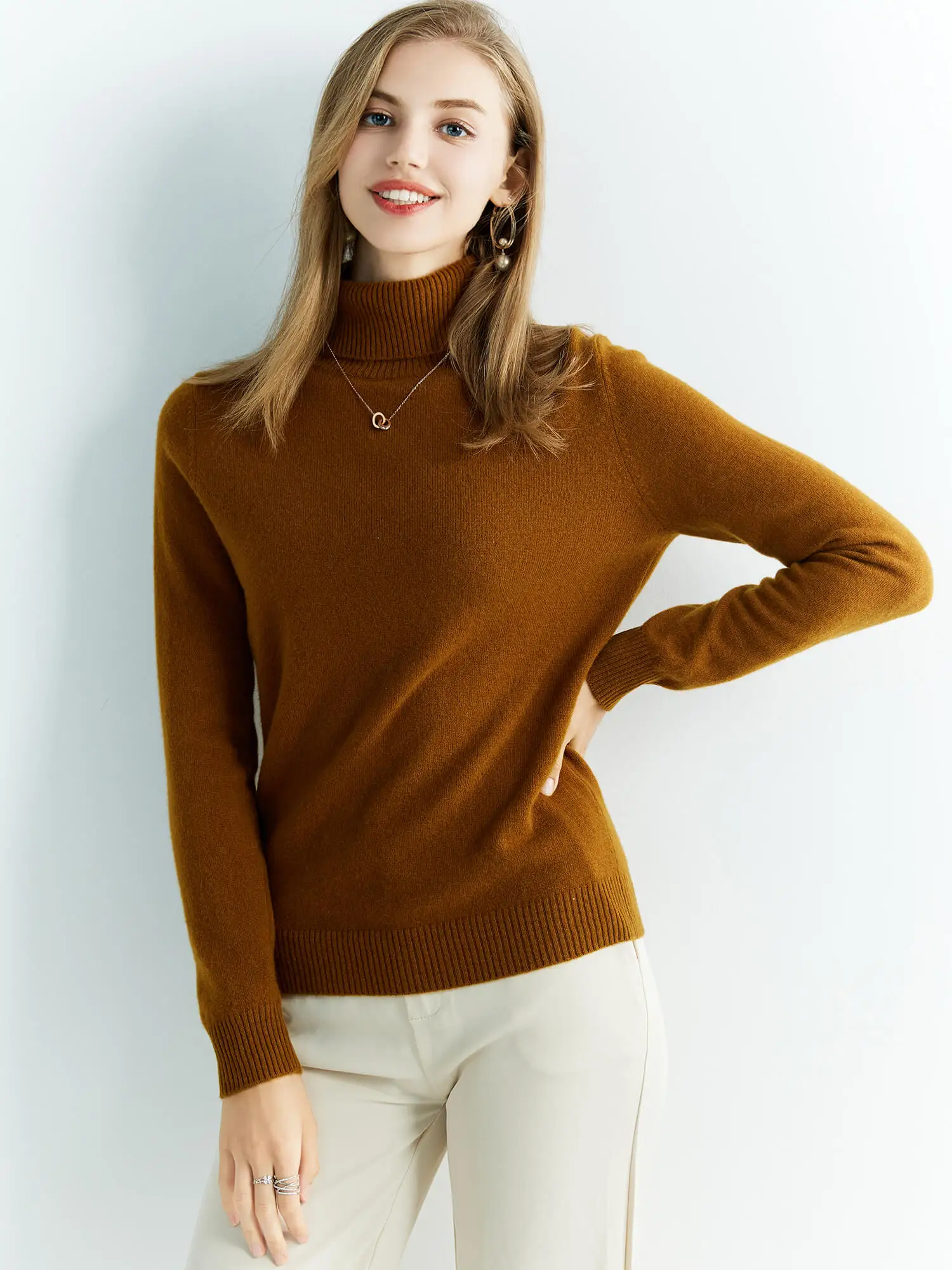 Knitted Sweaters Cashmere Sweater Women's 100% Merino Wool Turtleneck Fashion Pullover Winter Autumn Jumpers Top Female Clothing