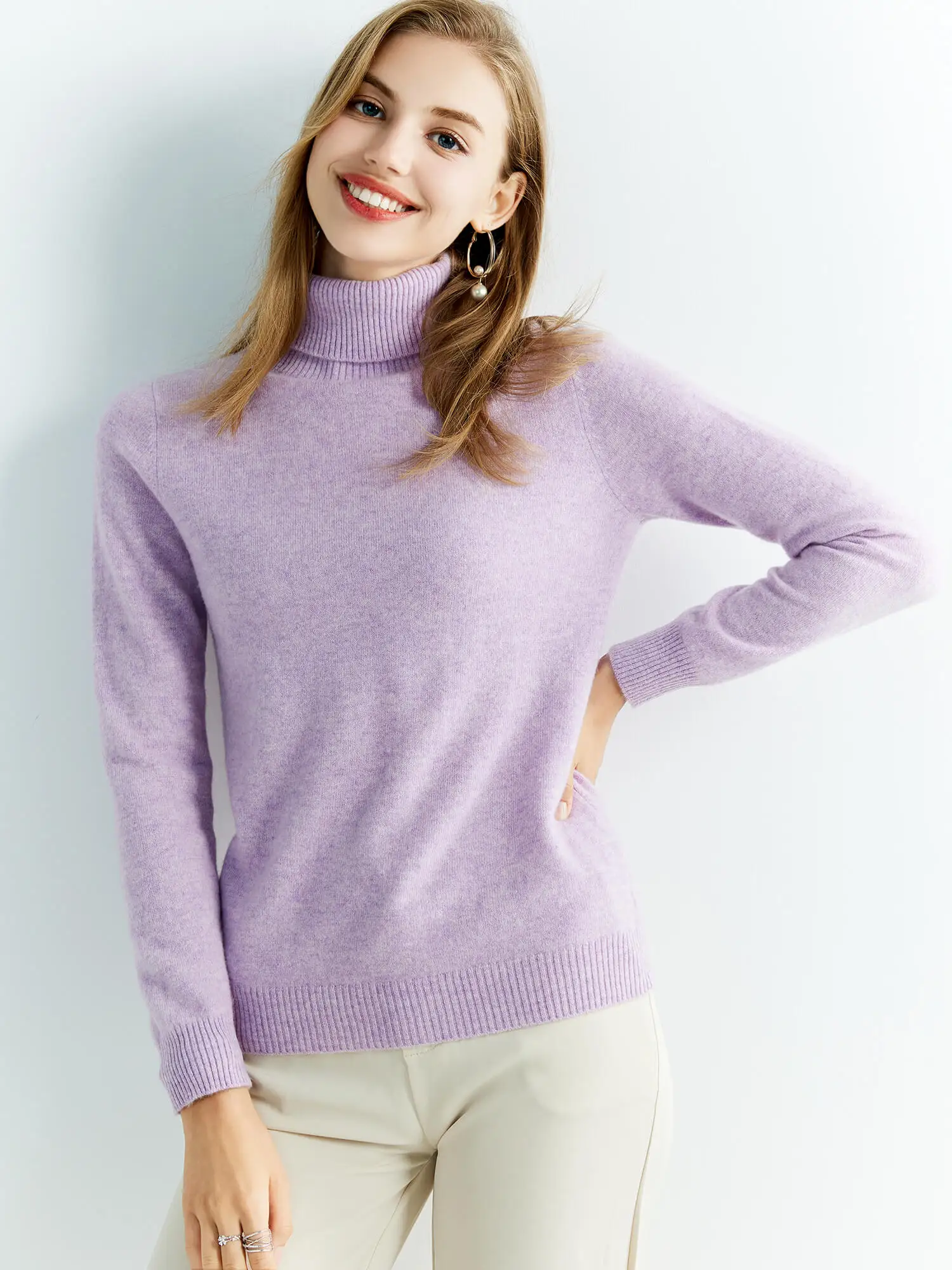 Knitted Sweaters Cashmere Sweater Women's 100% Merino Wool Turtleneck Fashion Pullover Winter Autumn Jumpers Top Female Clothing