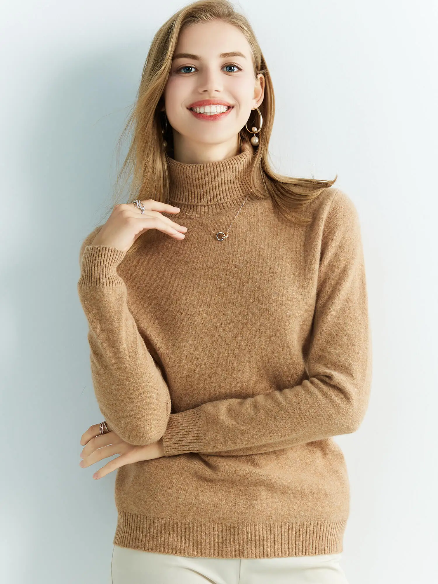 Knitted Sweaters Cashmere Sweater Women's 100% Merino Wool Turtleneck Fashion Pullover Winter Autumn Jumpers Top Female Clothing