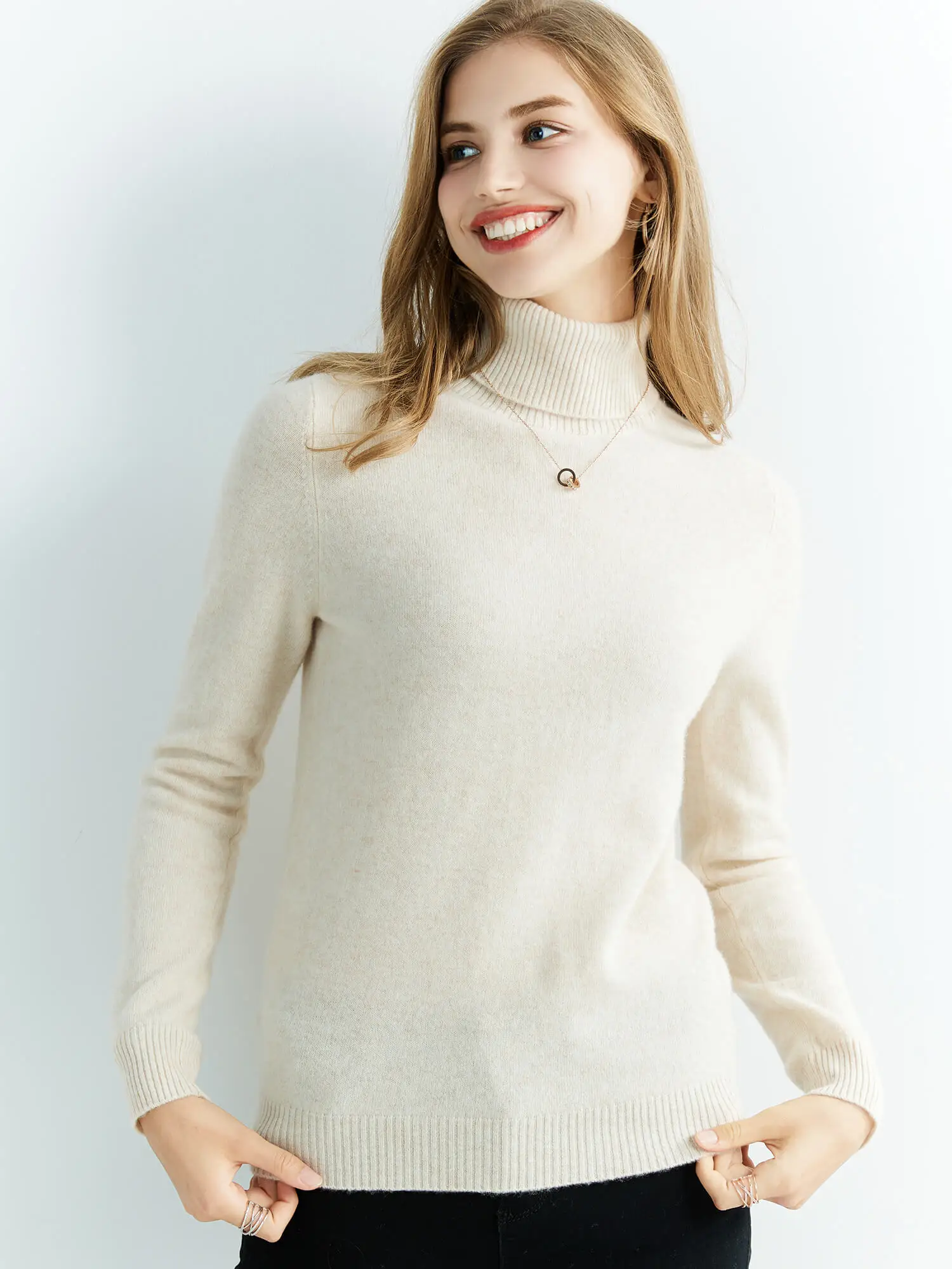 Knitted Sweaters Cashmere Sweater Women's 100% Merino Wool Turtleneck Fashion Pullover Winter Autumn Jumpers Top Female Clothing