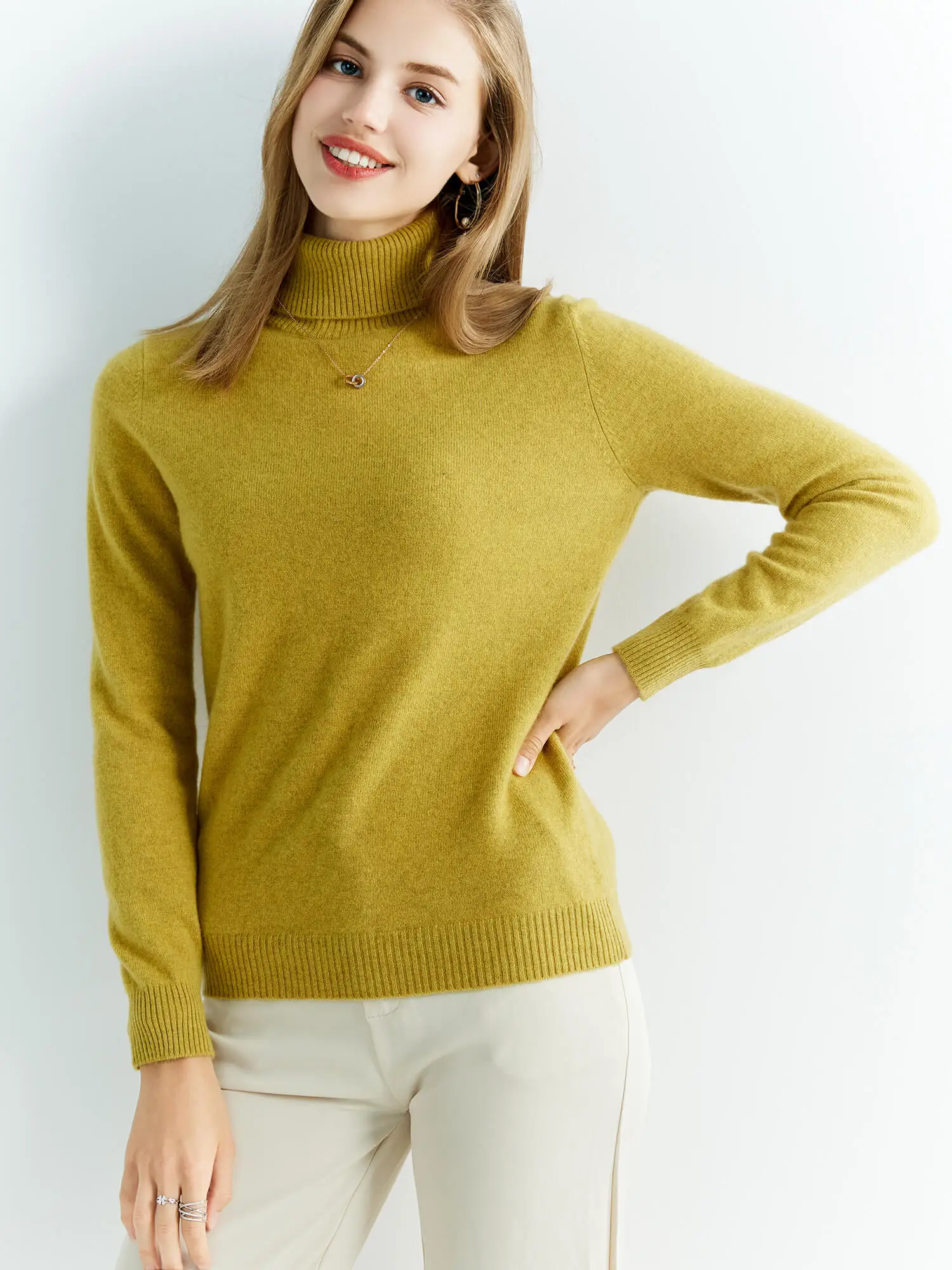 Knitted Sweaters Cashmere Sweater Women's 100% Merino Wool Turtleneck Fashion Pullover Winter Autumn Jumpers Top Female Clothing