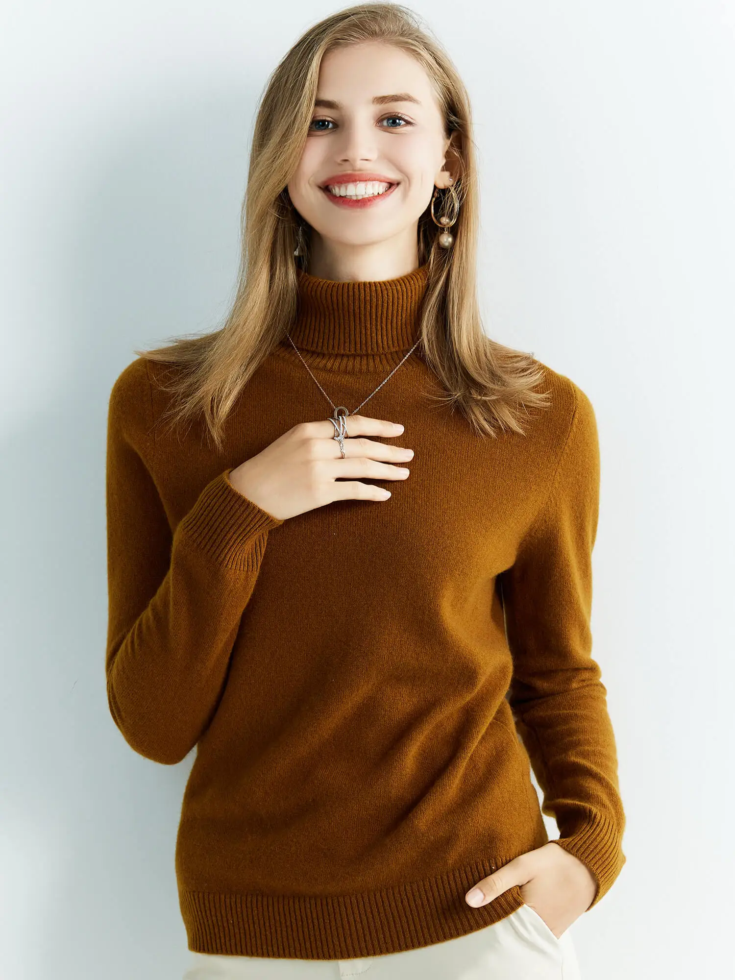 Knitted Sweaters Cashmere Sweater Women's 100% Merino Wool Turtleneck Fashion Pullover Winter Autumn Jumpers Top Female Clothing