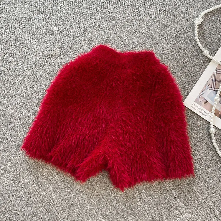 Autumn Winter New Knitted Shorts Women Korean High Waist Bottoms Causal Fashion Warm Sweater Short Femme