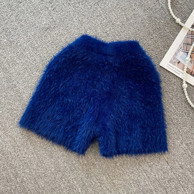 Autumn Winter New Knitted Shorts Women Korean High Waist Bottoms Causal Fashion Warm Sweater Short Femme