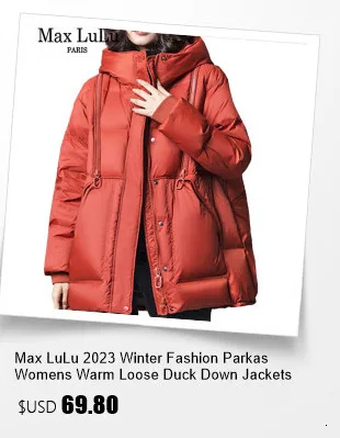 Amax LuluE Winter Fashion Snow Clothes Womens Loose Vintage Hooded Duck Down Jackets Casual Warm Coats Thicken Parkas Oversized