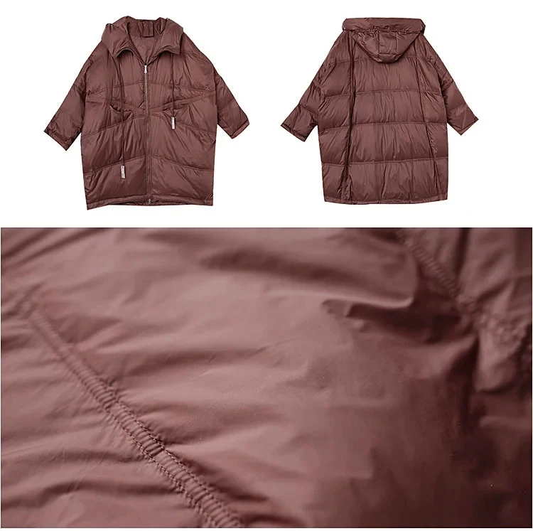 Amax LuluE Winter Fashion Snow Clothes Womens Loose Vintage Hooded Duck Down Jackets Casual Warm Coats Thicken Parkas Oversized