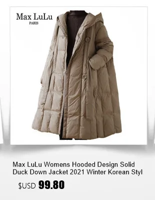 Amax LuluE Winter Fashion Snow Clothes Womens Loose Vintage Hooded Duck Down Jackets Casual Warm Coats Thicken Parkas Oversized