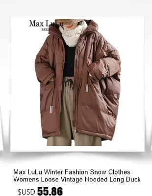 Amax LuluE Winter Fashion Snow Clothes Womens Loose Vintage Hooded Duck Down Jackets Casual Warm Coats Thicken Parkas Oversized