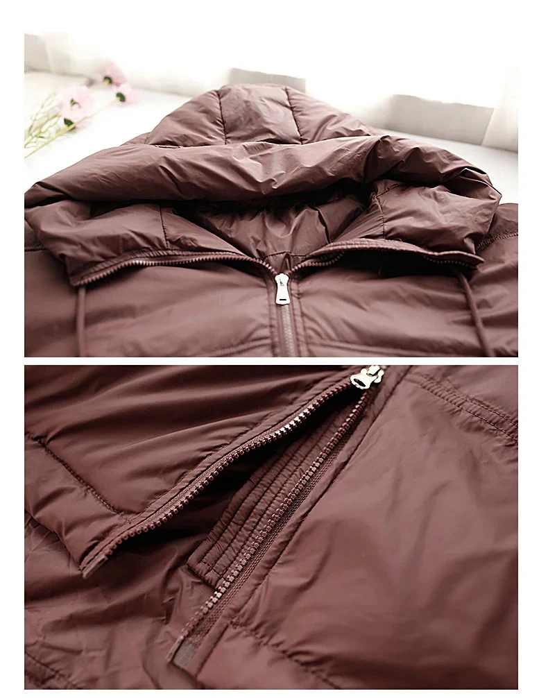Amax LuluE Winter Fashion Snow Clothes Womens Loose Vintage Hooded Duck Down Jackets Casual Warm Coats Thicken Parkas Oversized
