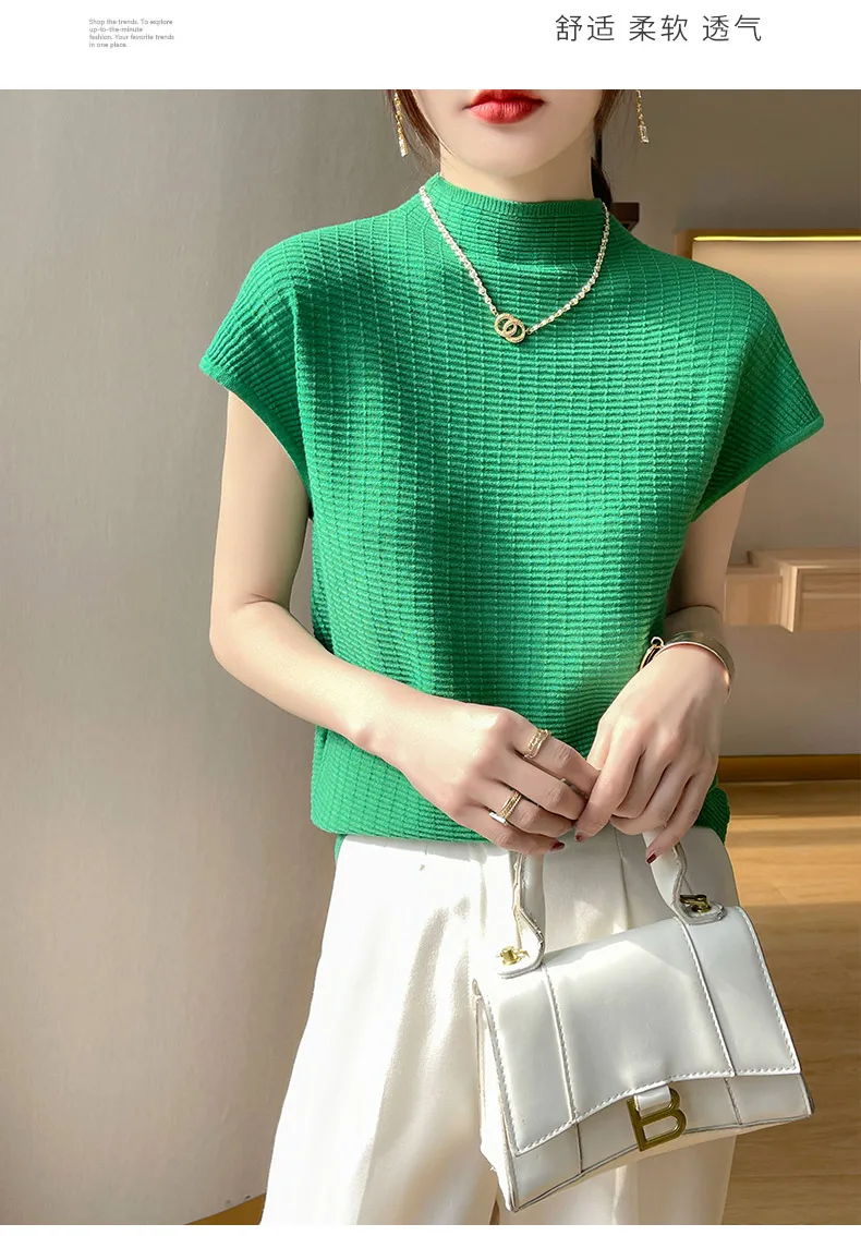 Summer Female T-shirts Short Sleeve Women O-neck Solid Color Fashion Women's Clothing Tee Mock Neck Casual Soft T Shirt Oversize