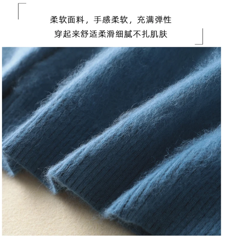 Hot Sale Ladies New 100% Mink Cashmere Sweater Turtleneck Knit Long Sleeve Slim Fashion Pullover Sweater Autumn and Winter