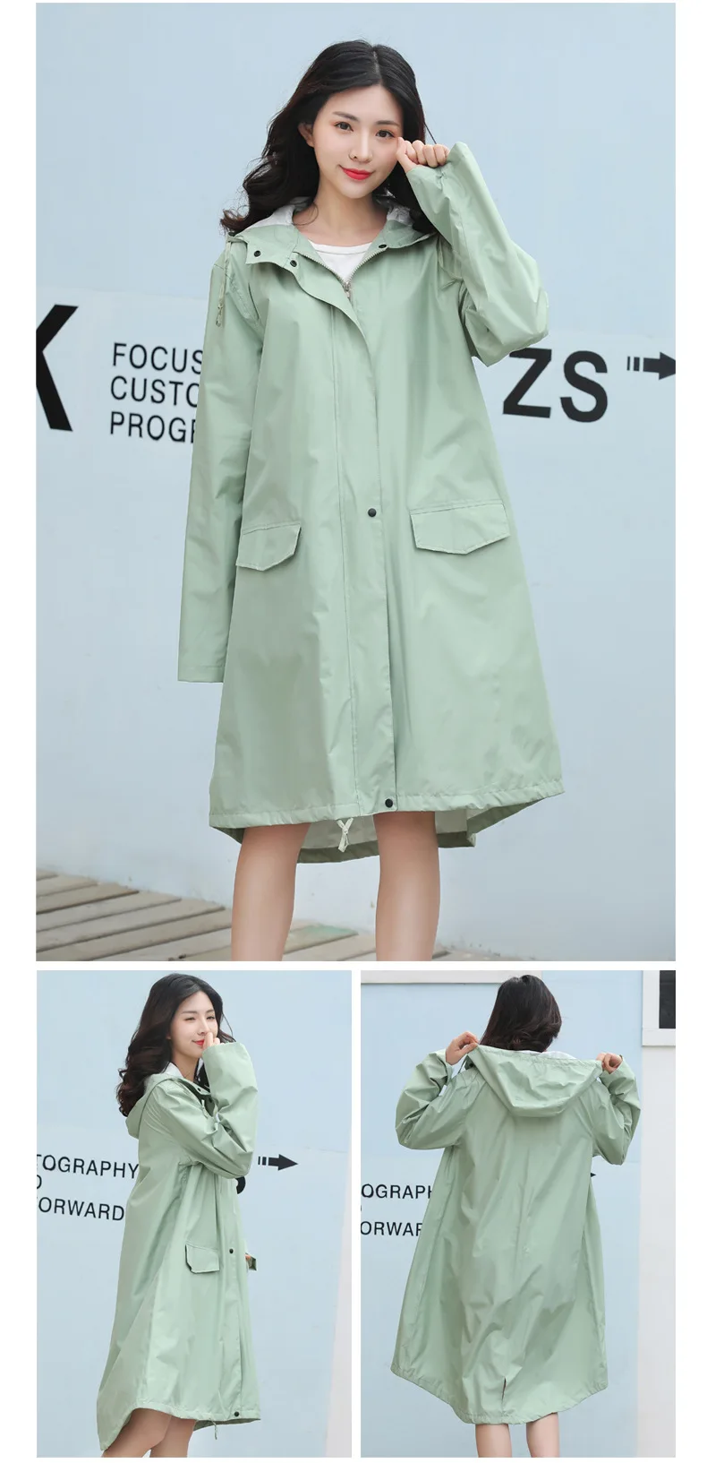 Men's and Women's Waterproof and Windproof Hooded Outdoor Hiking, Leisure and Fashionable Windbreaker Raincoat and Rain Gear