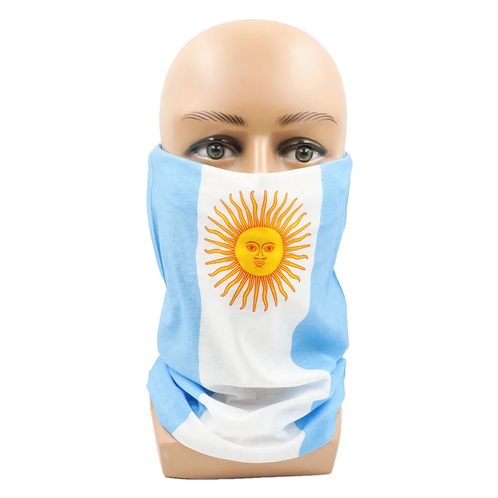 Summer Breathable Argentina Flag Bandana Seamless Face Shield for Worldwide Football Fans Outdoor Sports Headband Neck Gaiter