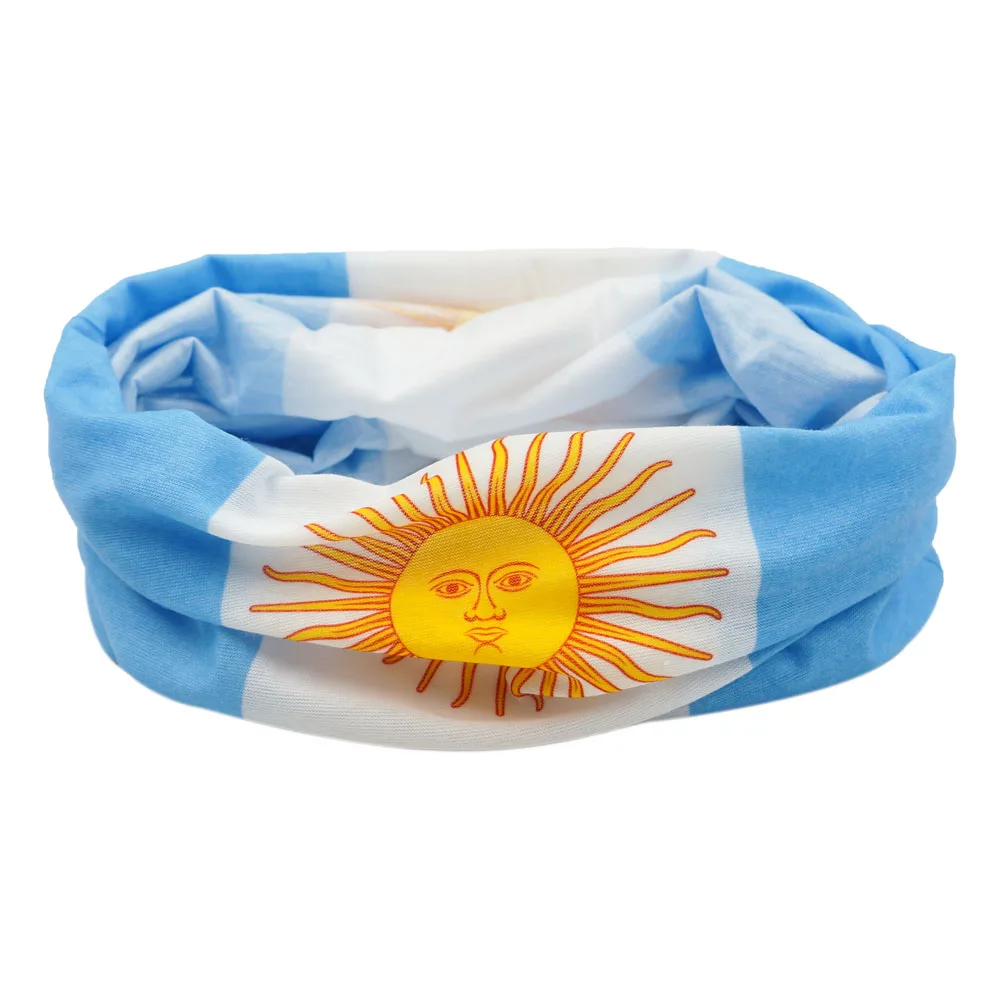 Summer Breathable Argentina Flag Bandana Seamless Face Shield for Worldwide Football Fans Outdoor Sports Headband Neck Gaiter