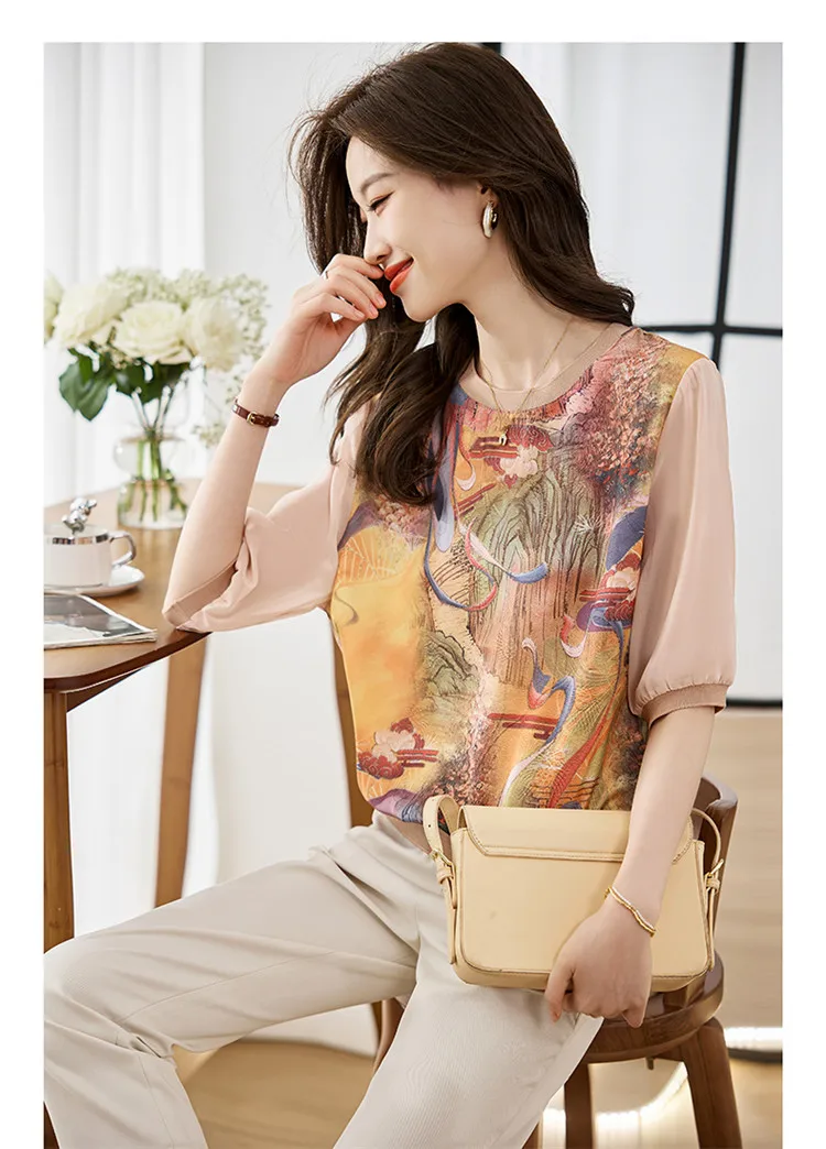 New Spring Summer Casual T-shirts Fashion printed ladies T-shirts short Sleeve Tees Tops