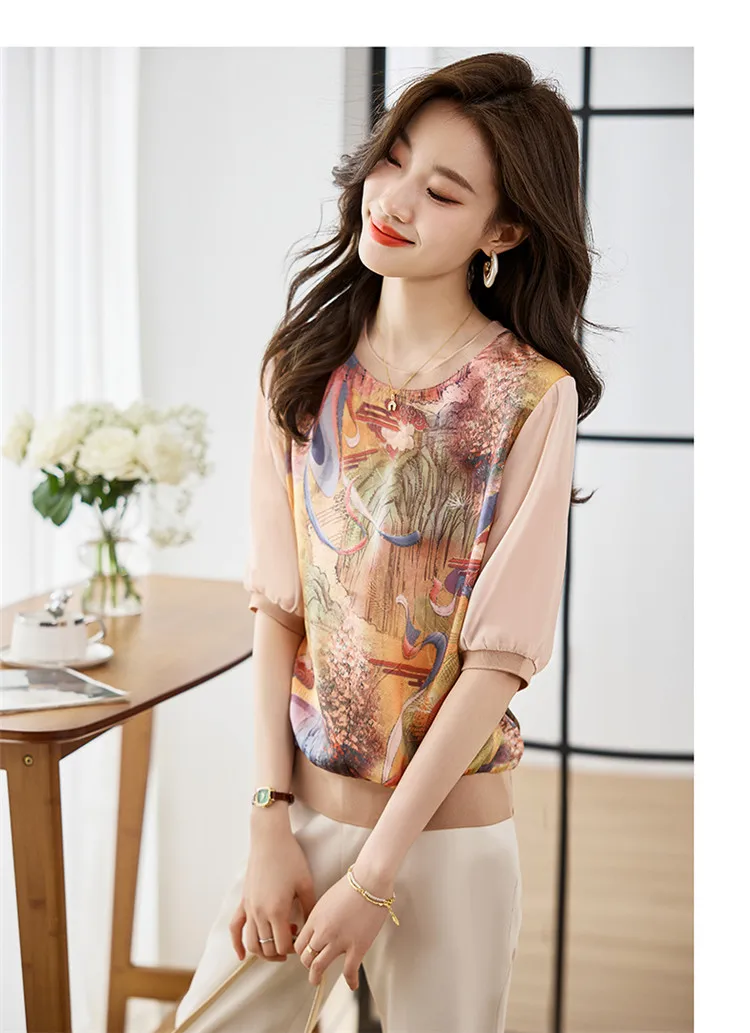 New Spring Summer Casual T-shirts Fashion printed ladies T-shirts short Sleeve Tees Tops