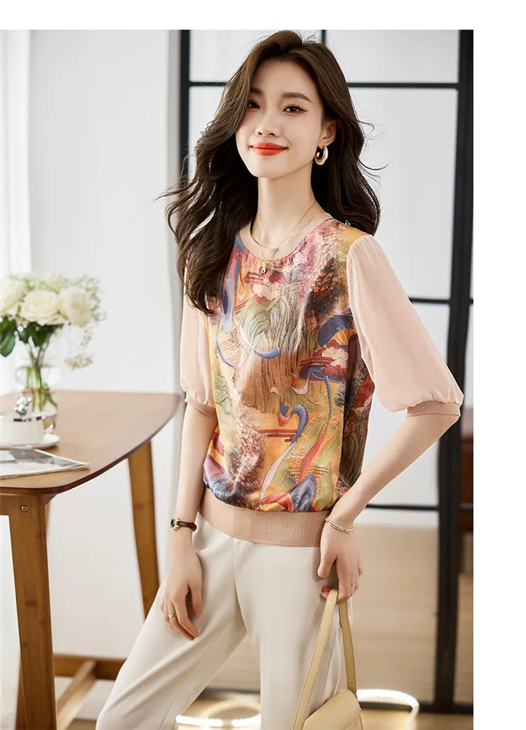New Spring Summer Casual T-shirts Fashion printed ladies T-shirts short Sleeve Tees Tops