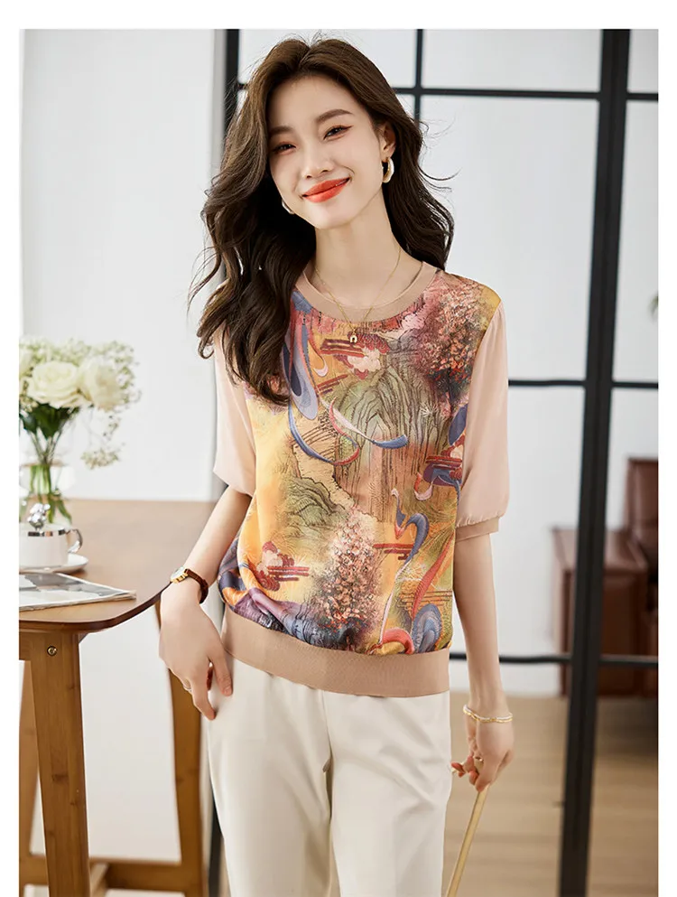 New Spring Summer Casual T-shirts Fashion printed ladies T-shirts short Sleeve Tees Tops