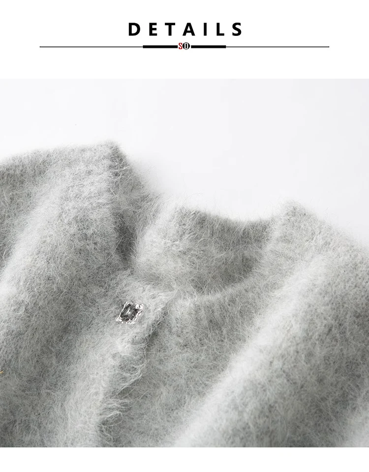 SuyaDream, Women Cardigans, 78%Alpaca, O Neck, Single breasted Solid Sweaters, 2025 Fall Winter Warm Jackets, White, Grey, Pink