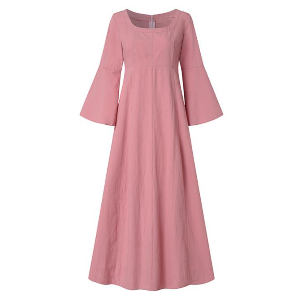 Medieval Dress Woman Costume Palace Cotton and Linen Victorian Dress Cosplay Long Maxi Dresses Kaftan Robe Black Pink Yellow
