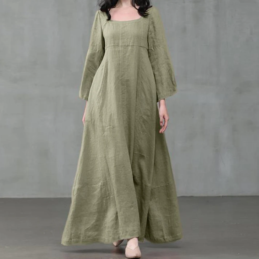 Medieval Dress Woman Costume Palace Cotton and Linen Victorian Dress Cosplay Long Maxi Dresses Kaftan Robe Black Pink Yellow