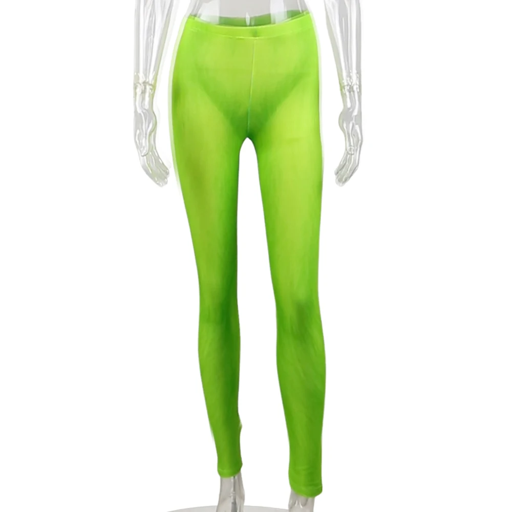 Nadanbao Green Holiday Party Leggings Women Mid Waist Elastic Tights Trousers Female Sexy Fashion Long Pants