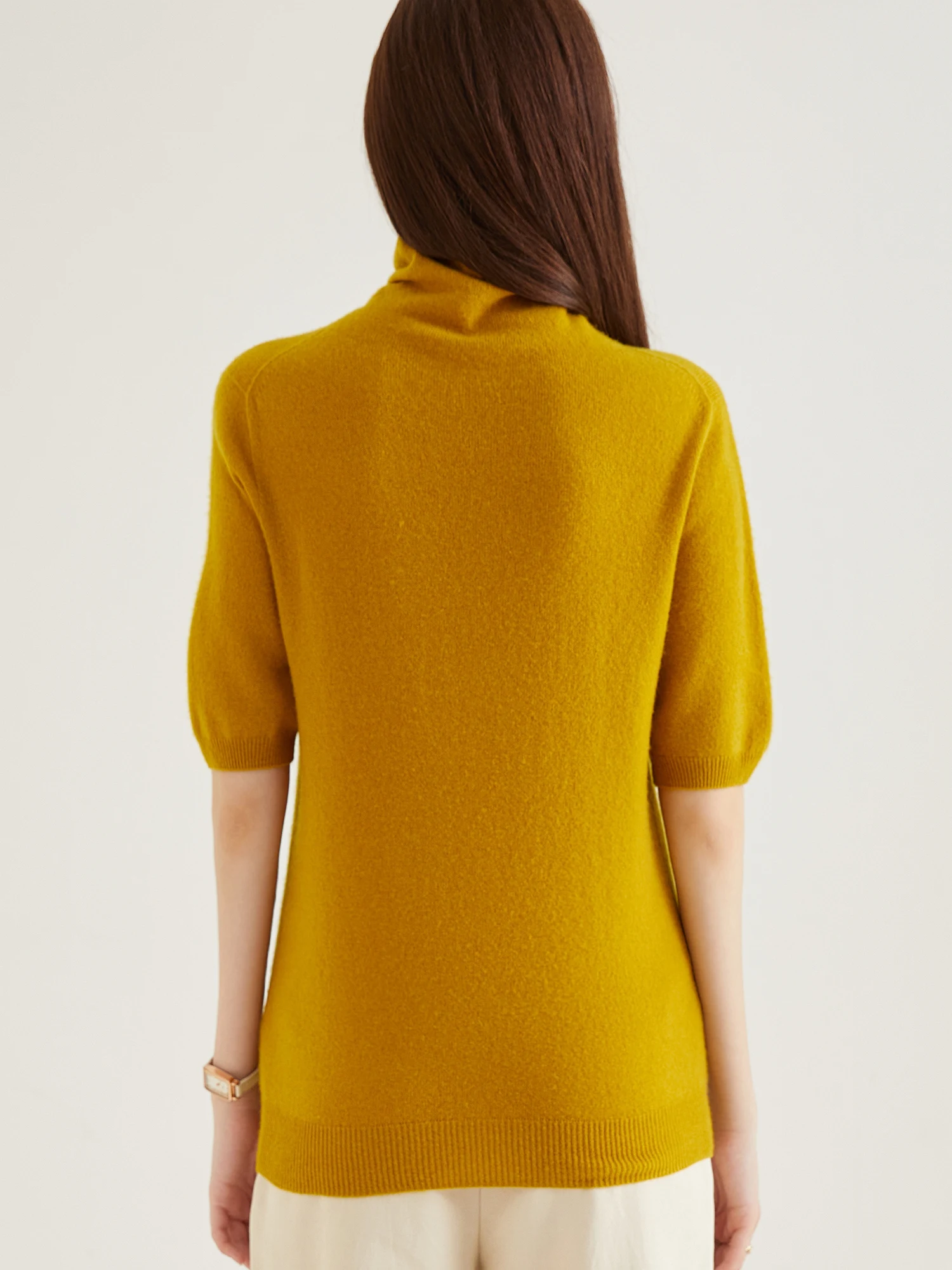 Women's Knit Tops Short Sleeve Fashion Women Sweaters New 100% Merino Wool Knitwears Vintage Sweater Turtleneck Pullover Clothes