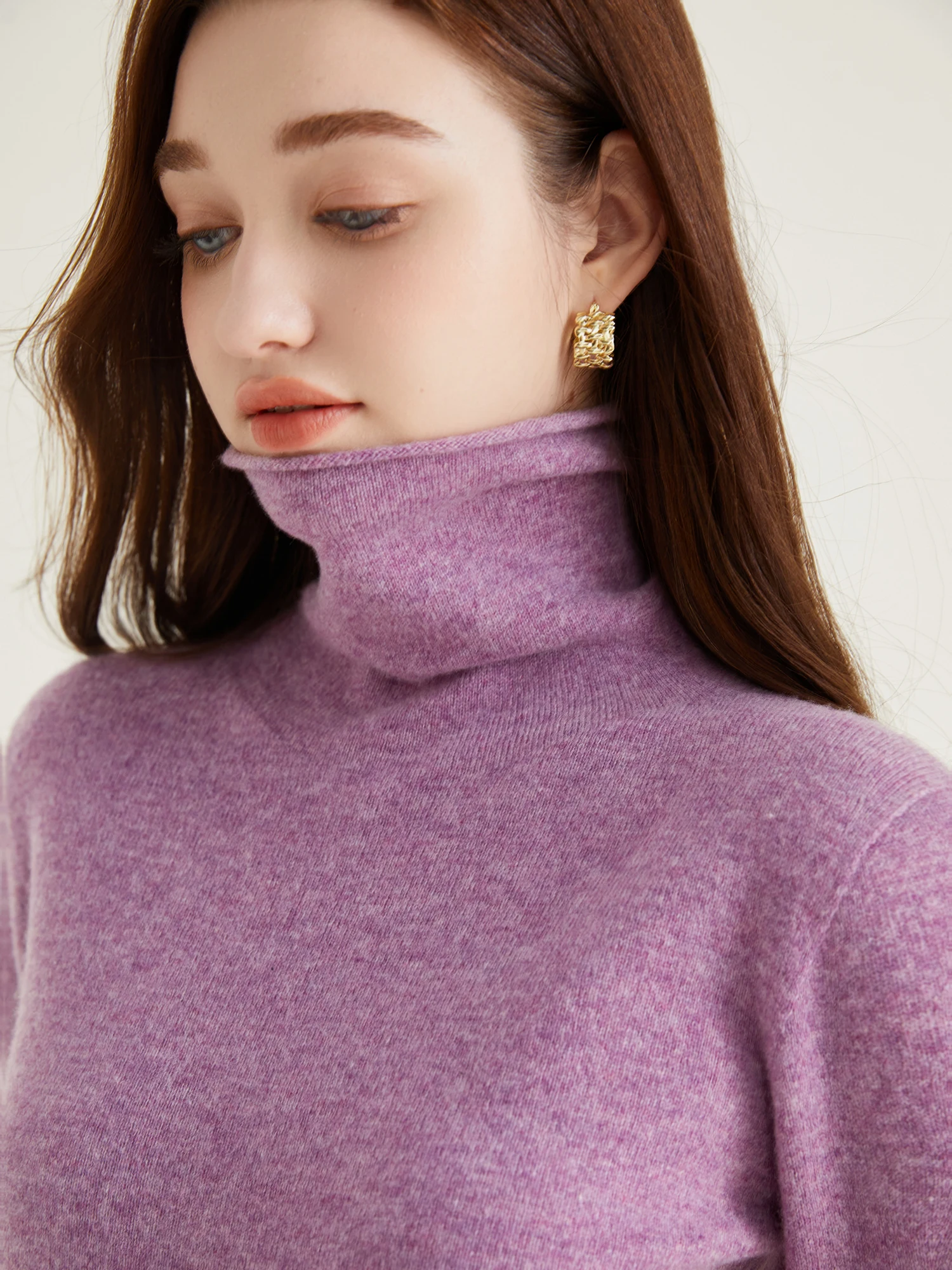 Women's Knit Tops Short Sleeve Fashion Women Sweaters New 100% Merino Wool Knitwears Vintage Sweater Turtleneck Pullover Clothes