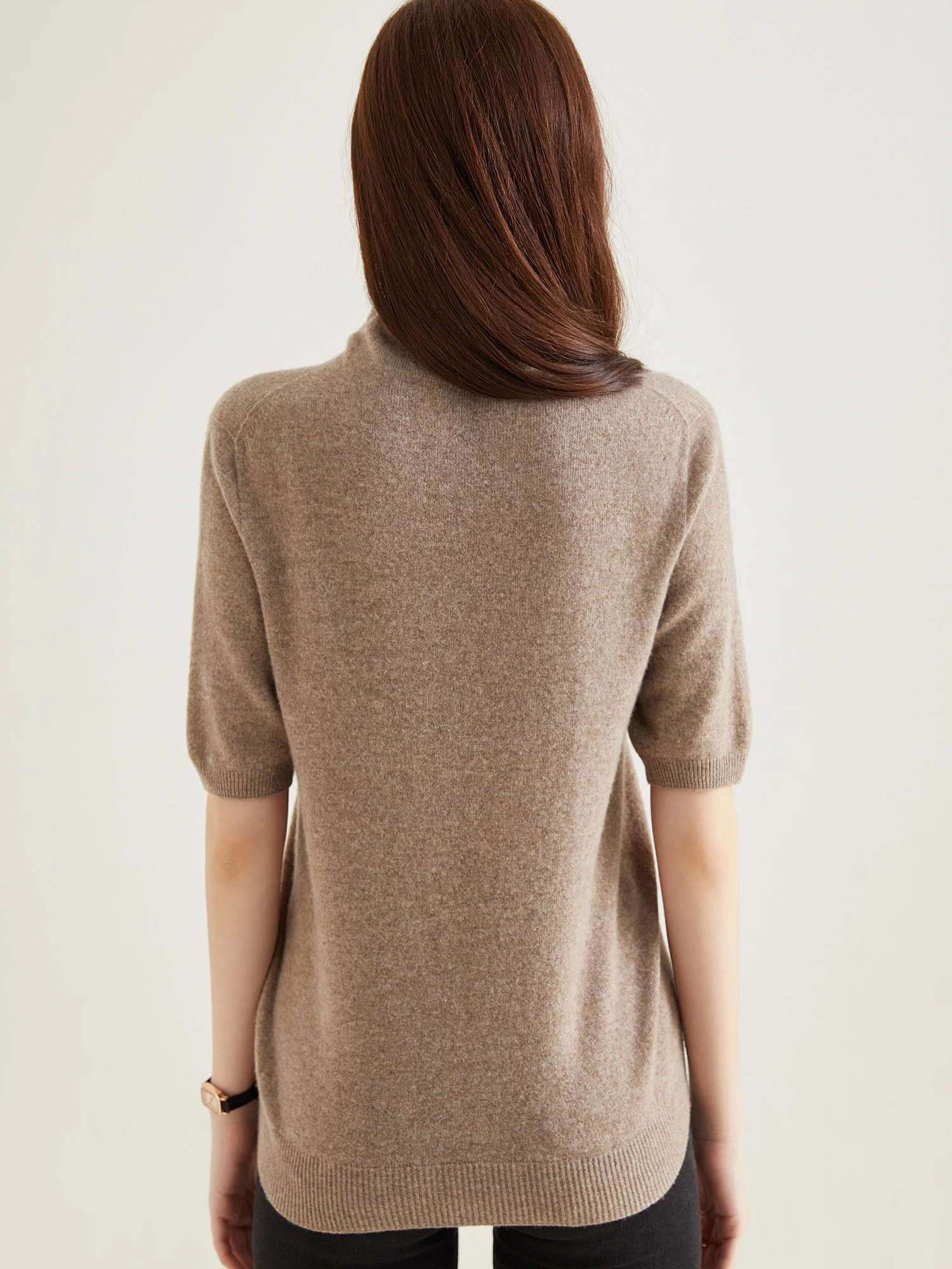 Women's Knit Tops Short Sleeve Fashion Women Sweaters New 100% Merino Wool Knitwears Vintage Sweater Turtleneck Pullover Clothes