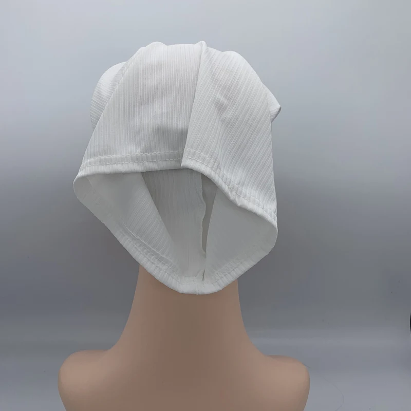 Textured Ribbled Under Scarf Muslim Women's Inner Hijab Cap Elastic Underscarf Bonnet Ladies Head Wraps Soild Color Turban Hat