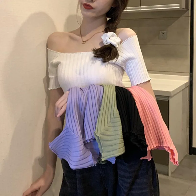 2021 Spring Autumn Sexy Knitted Turtleneck Top Women Hollow Out Casual Long Sleeve T Shirt New Fashion Slim Tops Lady Clothing
