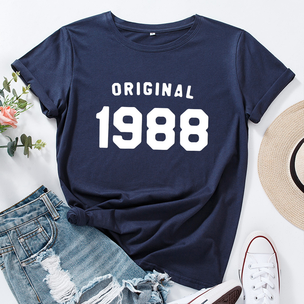 Original 1988 Letter Print Women T Shirt Short Sleeve O Neck Loose Women Tshirt Ladies Tee Shirt Tops Clothes Camisetas Mujer