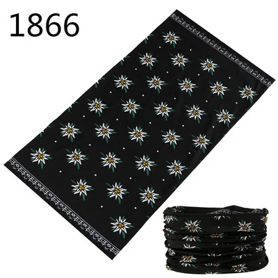 1851-1900 Flower Leaf Print Bandana Neck Gaiter Face Shield Sport Camping Cycling Outdoor Fishing Magic Scarf Men Women Masks