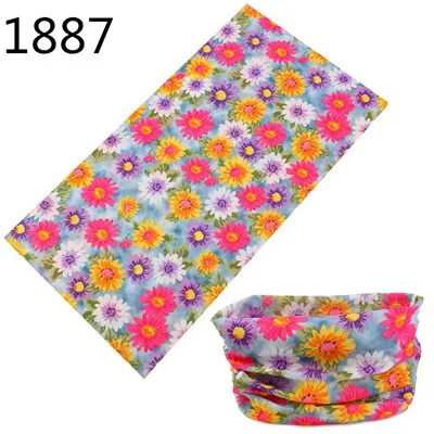 1851-1900 Flower Leaf Print Bandana Neck Gaiter Face Shield Sport Camping Cycling Outdoor Fishing Magic Scarf Men Women Masks