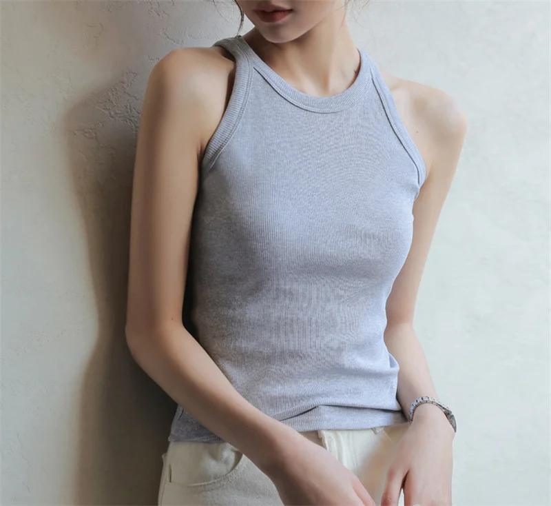 DOIAESKV White Tank Tops Women Summer Sexy Crop Tops Femme Casual Fitness Short Black Vest Off Shoulder Women Camisole Tops Tees