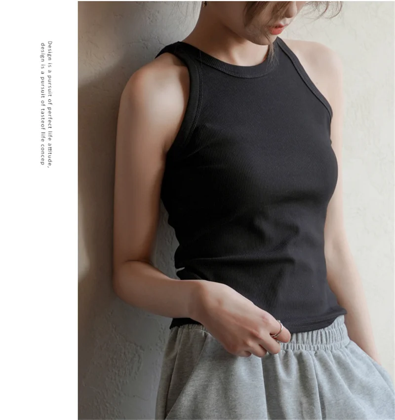 DOIAESKV White Tank Tops Women Summer Sexy Crop Tops Femme Casual Fitness Short Black Vest Off Shoulder Women Camisole Tops Tees