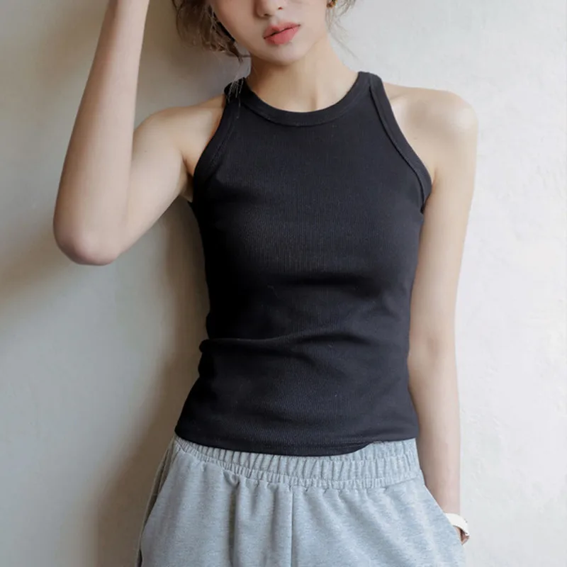 DOIAESKV White Tank Tops Women Summer Sexy Crop Tops Femme Casual Fitness Short Black Vest Off Shoulder Women Camisole Tops Tees