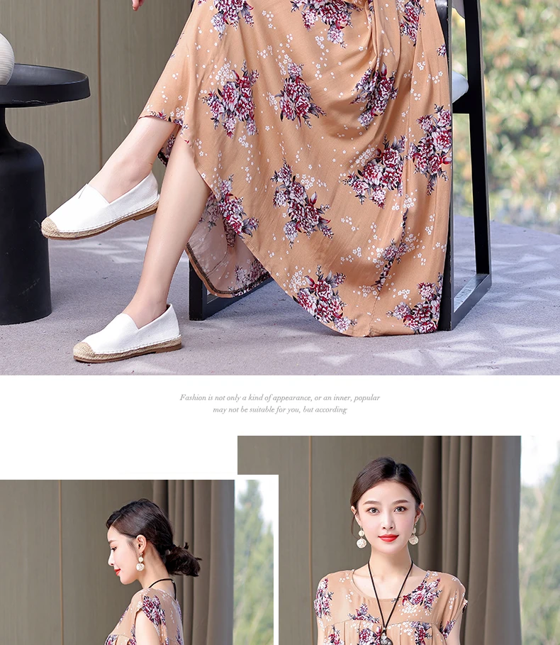 New Fashion Hot Arrival Casual 2026 Summer Dress Print Loose O-Neck Cotton Women Clothing Dresses Plus Size