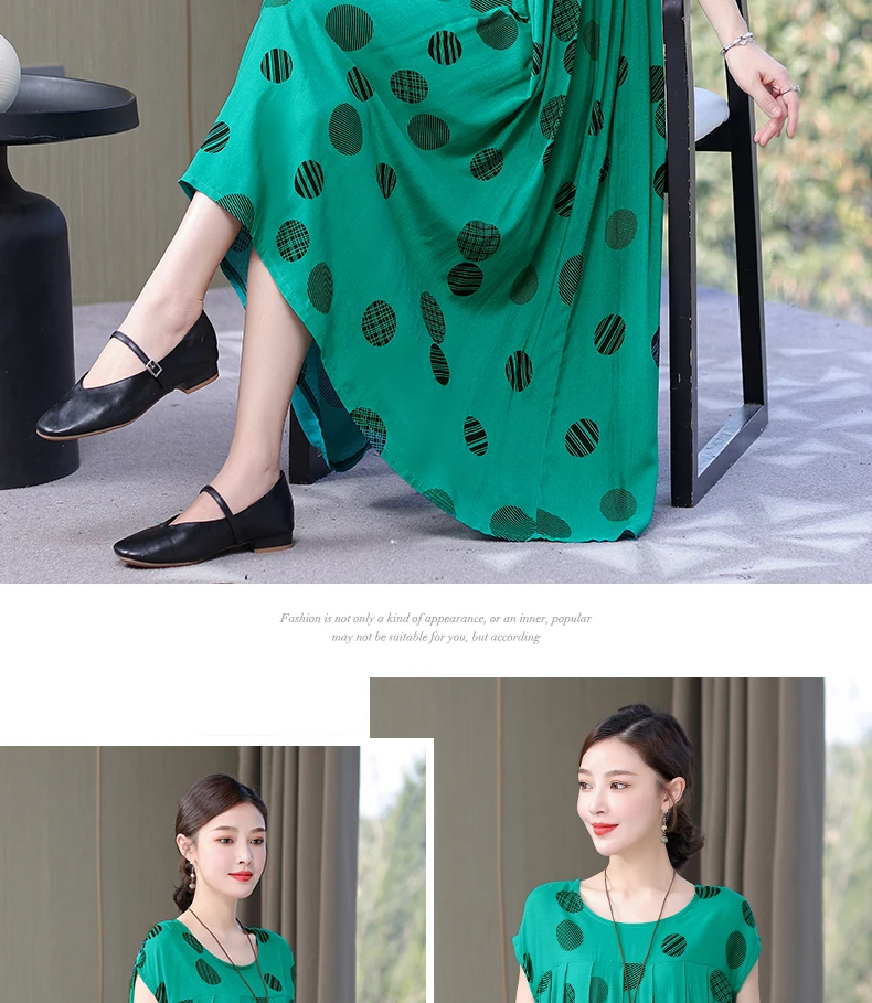 New Fashion Hot Arrival Casual 2026 Summer Dress Print Loose O-Neck Cotton Women Clothing Dresses Plus Size