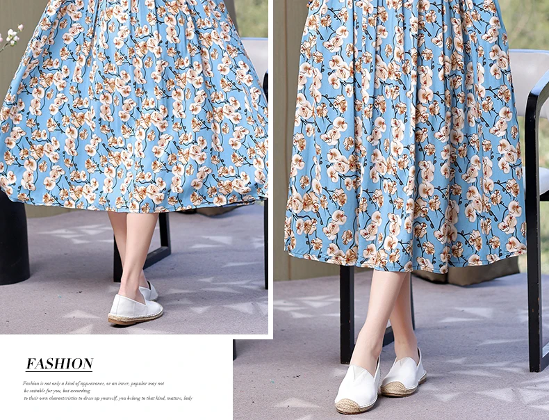 New Fashion Hot Arrival Casual 2026 Summer Dress Print Loose O-Neck Cotton Women Clothing Dresses Plus Size