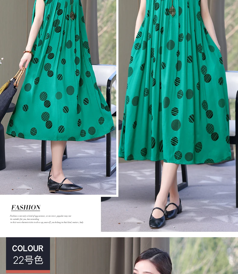 New Fashion Hot Arrival Casual 2026 Summer Dress Print Loose O-Neck Cotton Women Clothing Dresses Plus Size