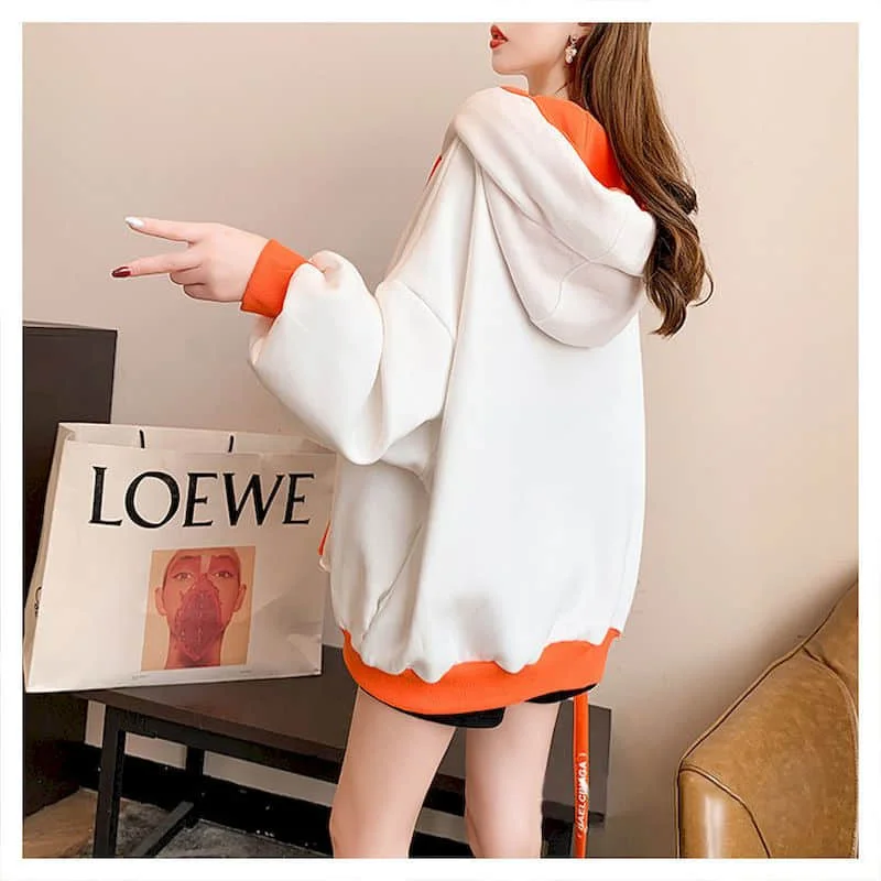 Fleece Thicken Hoodies Women Autumn/winter 2025 Fashion Korean Loose Large Size Hooded Jacket Kawaii Clothes Womens Casual Coat