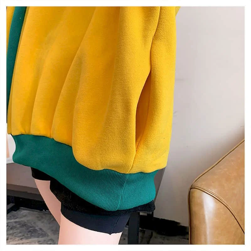 Fleece Thicken Hoodies Women Autumn/winter 2025 Fashion Korean Loose Large Size Hooded Jacket Kawaii Clothes Womens Casual Coat