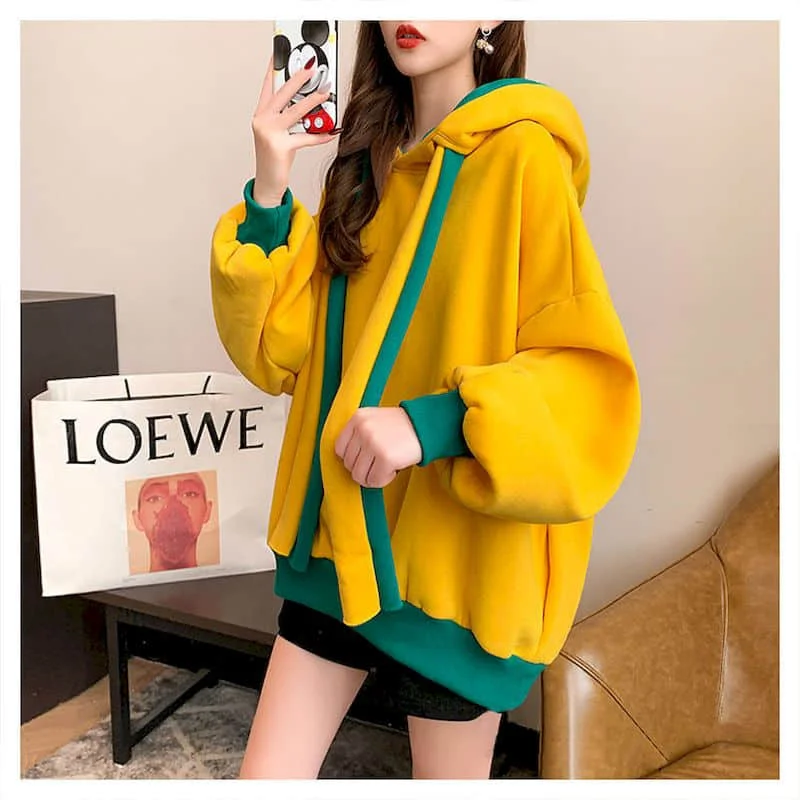 Fleece Thicken Hoodies Women Autumn/winter 2025 Fashion Korean Loose Large Size Hooded Jacket Kawaii Clothes Womens Casual Coat