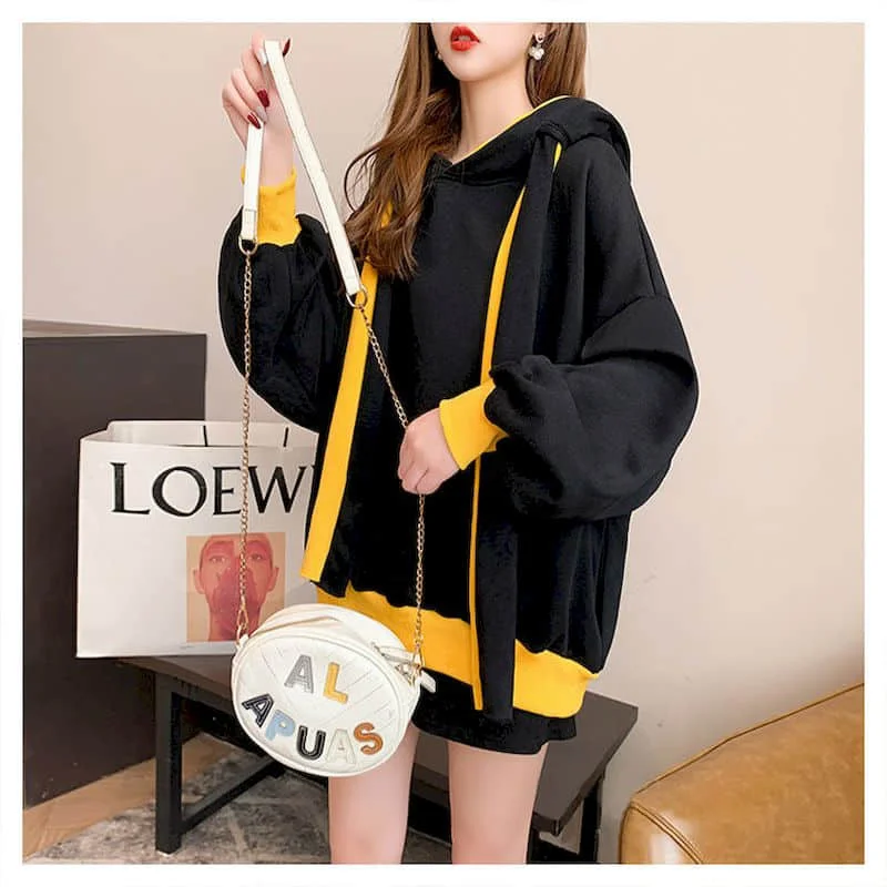 Fleece Thicken Hoodies Women Autumn/winter 2025 Fashion Korean Loose Large Size Hooded Jacket Kawaii Clothes Womens Casual Coat