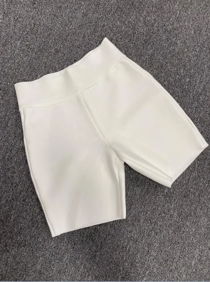 9 Colors Bandage Shorts Purple Pink Bandage Short Pants High Waist Top Quality Rayon Bandage Casual Sports Shorts