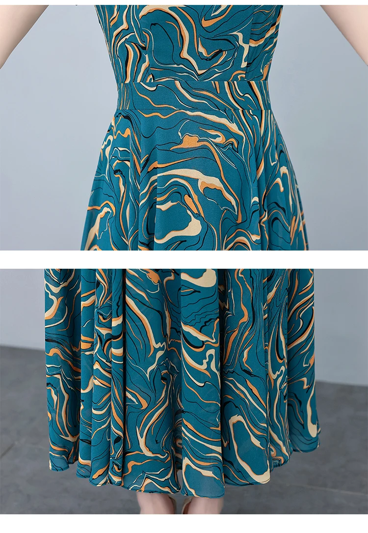 Summer Blue Print Short Sleeve Midi Dress Women Fashion Elegant Casual Holiday Robe 2024 Korean Bodycon Party Evening Long Dress